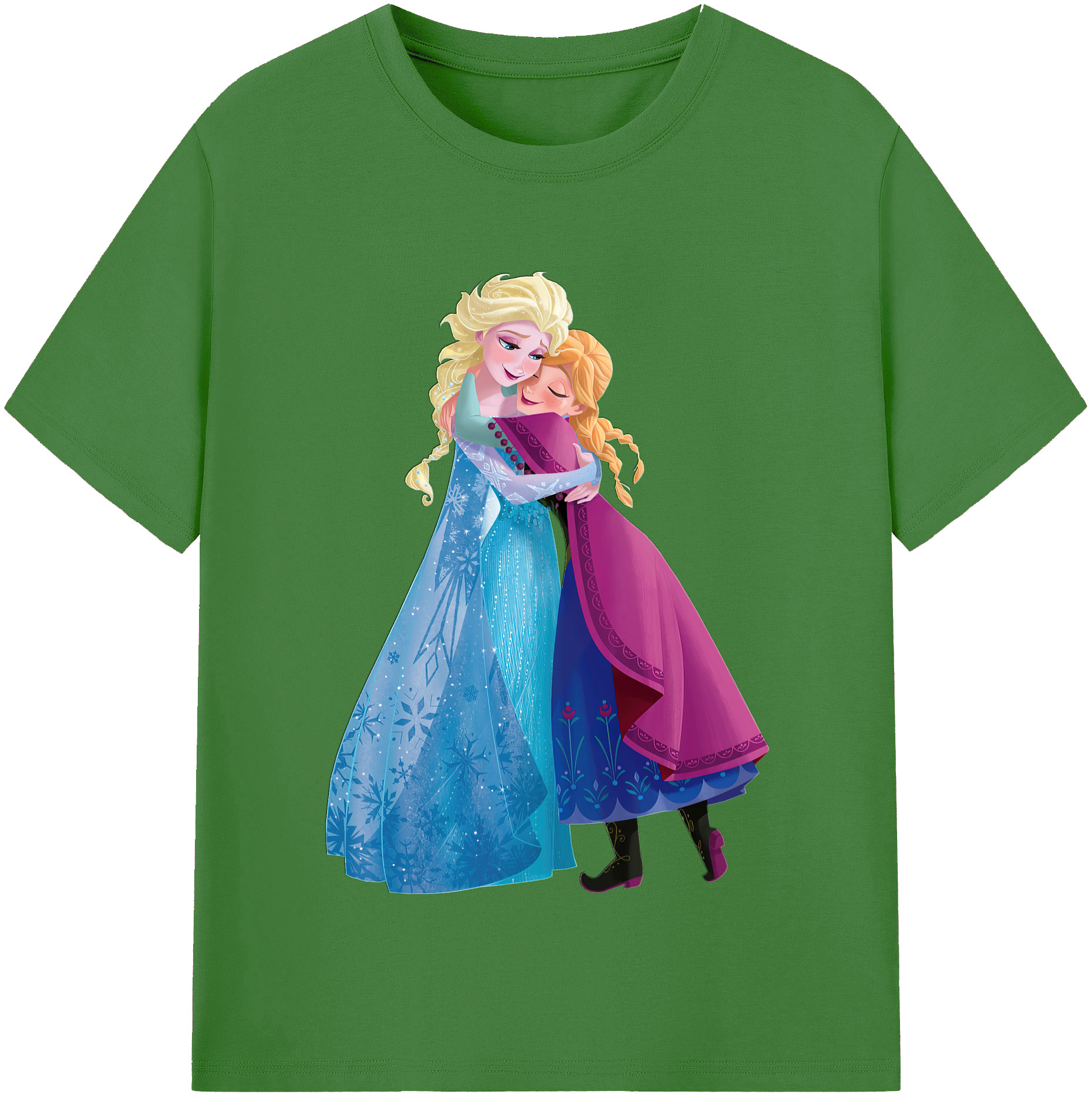 （画像用） アナと雪の女王 アンナ エルサ Frozen Anna Elsa レディースカジュアルプリントTシャツ（綿100％）